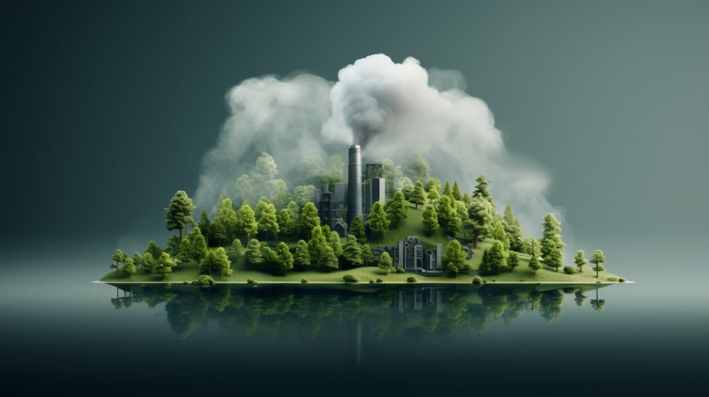 factory producing co2 pollution